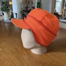 Stormy Kromer Insulated Wool Rancher Cap Ear Flaps Blaze Orange Size 7 1/2 7.5