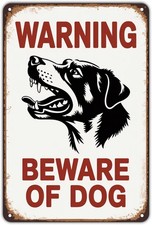 Beware of Dog Vintage Dog Warning Tin Metal Signs Home D cor 8x12