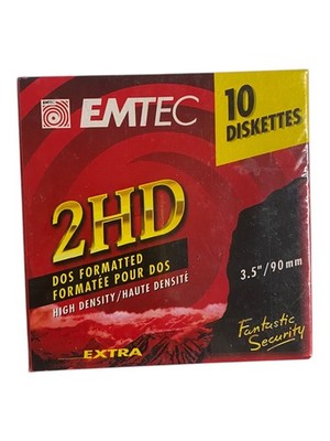 BASF by Emtec 2HD DOS Formatted 3,5''/90mm High Density 10 Disketten NEU in Folie