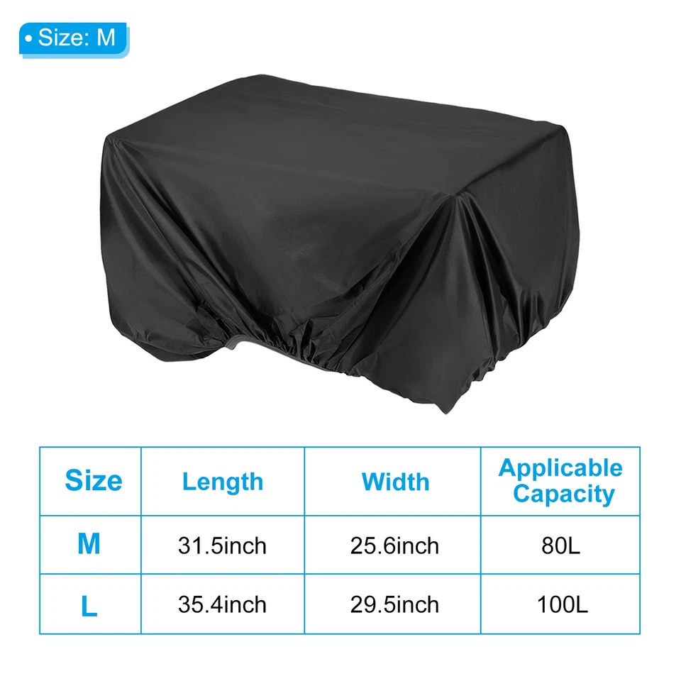 80L Bicycle Rear Rack Rain Cover Waterproof Bike Rain Cover, M, Black - Image 2 of 4