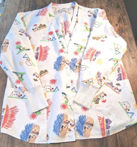 CREST Save the Children “Thats What Friends Are For " Scrub Jacket Sz Large Top - Picture 13 of 14