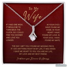 To My Wife Necklace Gift from Husband, Romantic Birthday Valentine Jewelry