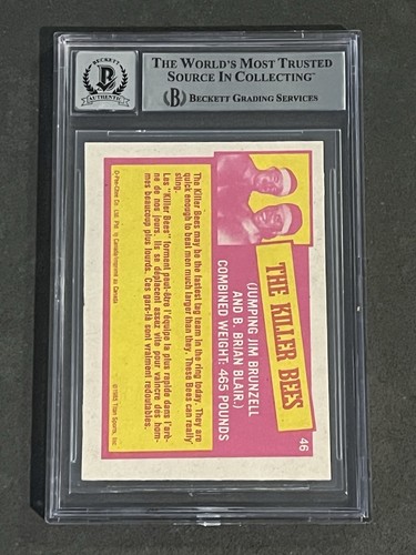 THE KILLER BEES 1985 O-PEE-CHEE WWF SIGNED AUTOGRAPHED CARD BAS GEM MINT 10 - Picture 2 of 2
