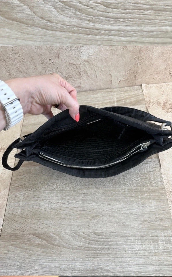 ПОДЛИННЫЙ PRADA черный нейлон наплечная сумка - Изображение 4 из 4