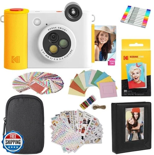 KODAK Smile+ 2-in-1 Digital Instant Print Camera and Photo Printer Gift Bundl