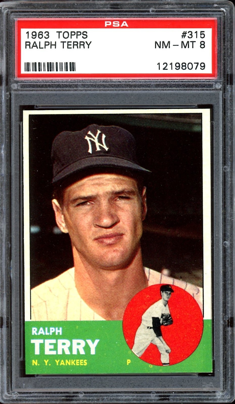 1963 Topps Baseball #315 Ralph Terry PSA 8