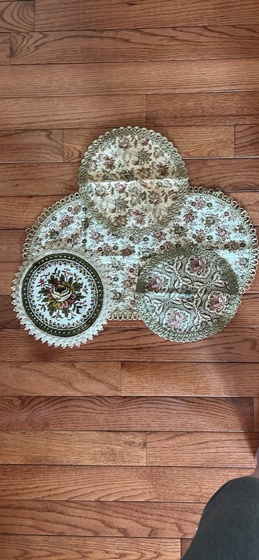 1 Oblong & 3 Round Vintage German Doilies