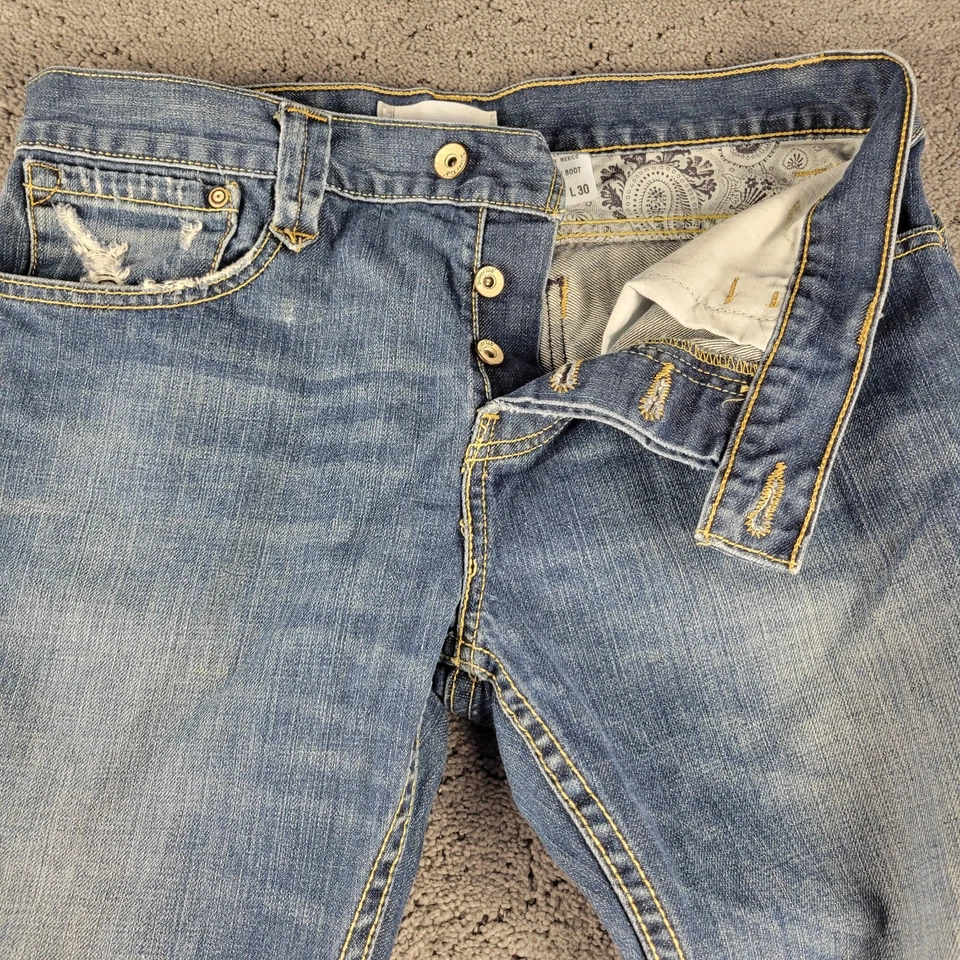 Jeans masculino vintage Levis Silvertab 32x30 botão azul mosca bootcut lavagem média - Imagem 3 de 4