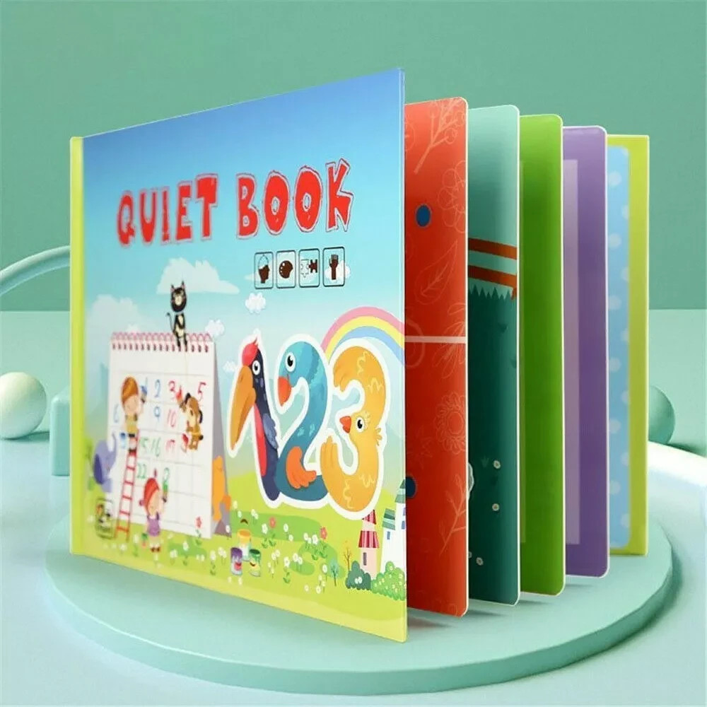 Montessori Quiet Numbers Busy Book Kids Early Educational Learning Sensory Toy