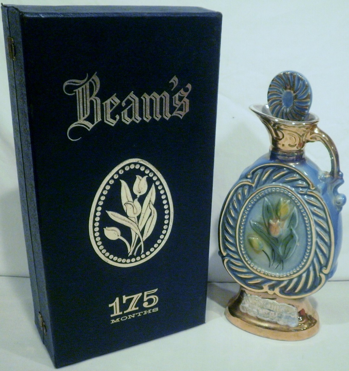 Jim Beam's 175 Months Old 4/5 Quart Bourbon Whiskey Decanter Tulip