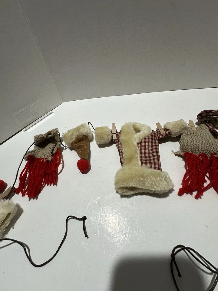 Primitivo Papá Noel Banner de Lavandería Arte Popular, Estilo Country Pantalones Chaqueta Bufanda Foto 3 de 4