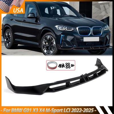 Fit For BMW X3 G01 X4 G02 M Sport 2022-25 Gloss Black Front Bumper Splitter Lip