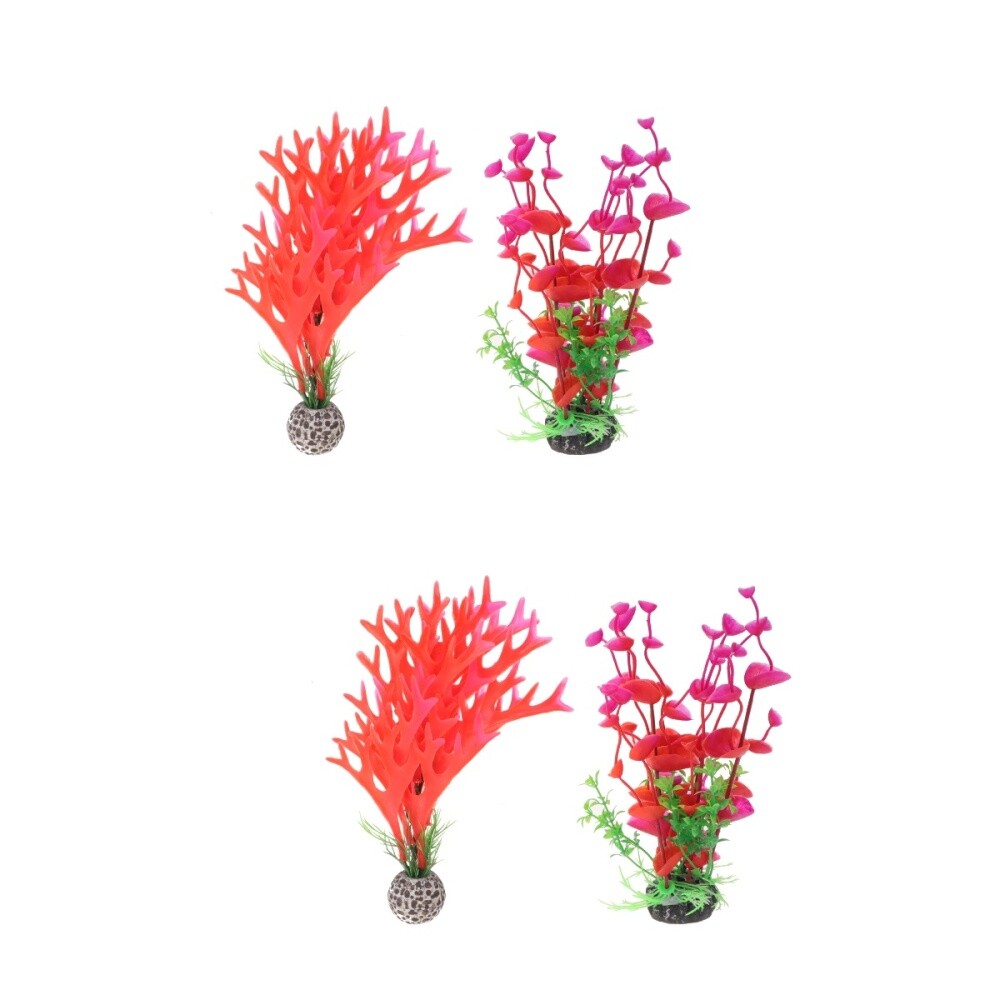 2pcs Fake Plant Fish Tank Plants Plastic Plants Aquariums Fake Tree eBay