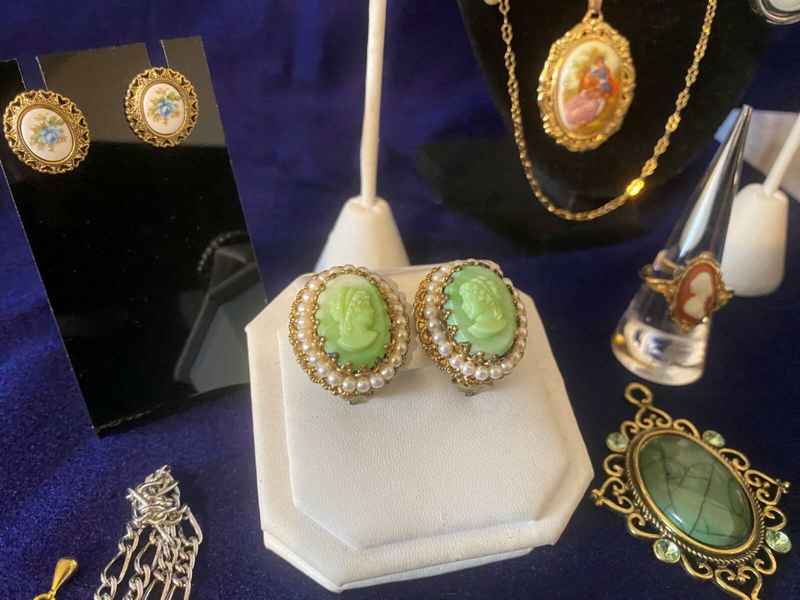 VintageNow CAMEO Jewelry Lot CORO EXTASIA EARRINGS WEST GERMANY