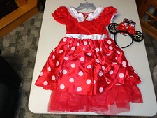 NWT DISNEY STORE AUTHENTIC RED MINNIE MOUSE DRESS EARS COSTUME SZ 7 8