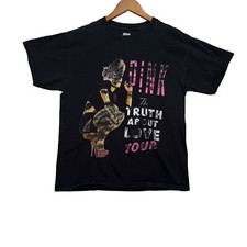 Pink "The Truth About Love" 2013 Tour Black Concert T-shirt With Dates sz M