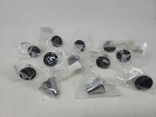 Lot of 12 New Small Drawer Pull Knob Handle Black Silvertone "Africa" Design 