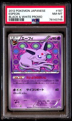 PSA 8 NM Mint Espeon 187/BW-P Black & White Promo 2012 Japanese 