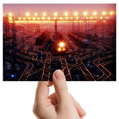Foto 6x4'' - Bahnhof Gleise Eisenbahn Kunst 15x10cm #13058