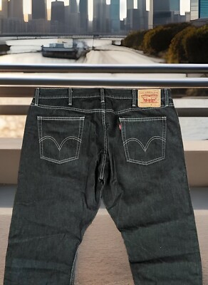 LEVIS RED TAB STRAIGHT FIT JEANS CLASSIC DARK WASH INDIGO BLUE MENS SIZE 40x30
