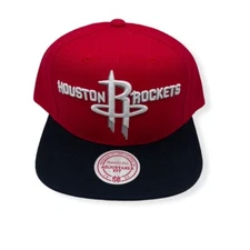 Mitchell & Ness Houston Rockets Wool 2 Tone Red/Black Adjustable Snapback Hat