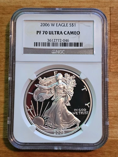 2006-W American Silver EAGLE $1 Dollar PROOF Coin ~ NGC Cert PF 70 Ultra Cameo ~