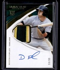 2018 Panini Immaculate Collection #33 Dustin Fowler Gold MEM,SN,AU