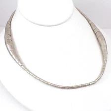 Caleo Oceania Slink Sterling Silver Graduated Modernist Necklace 42" FZ