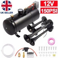 4 Trumpet Train Horn Kit Air Horn 12V 150PSI Air Compressor Air Syste Car Truck