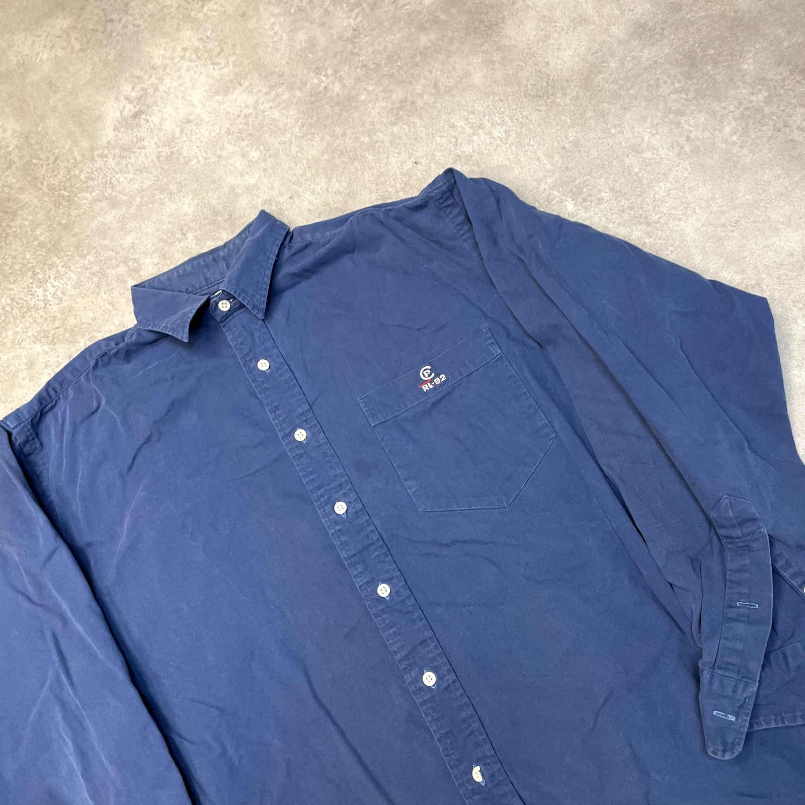 Ralph Lauren Shirt Mens Small Pony 100% Cotton Button Up Top, Navy Medium image 3