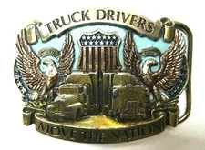 1987 Brass Truck Drivers Move the Nation Great American Buckle Company #1826