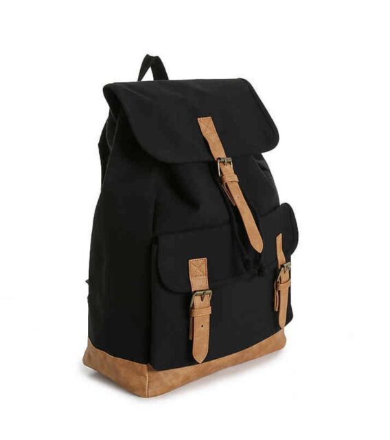 DSW canvas Backpack exterior pockets 