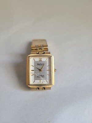 Paolo by Paolo Gucci Men Watch Stainless Steel New Battery Quartz, Broken Glass!