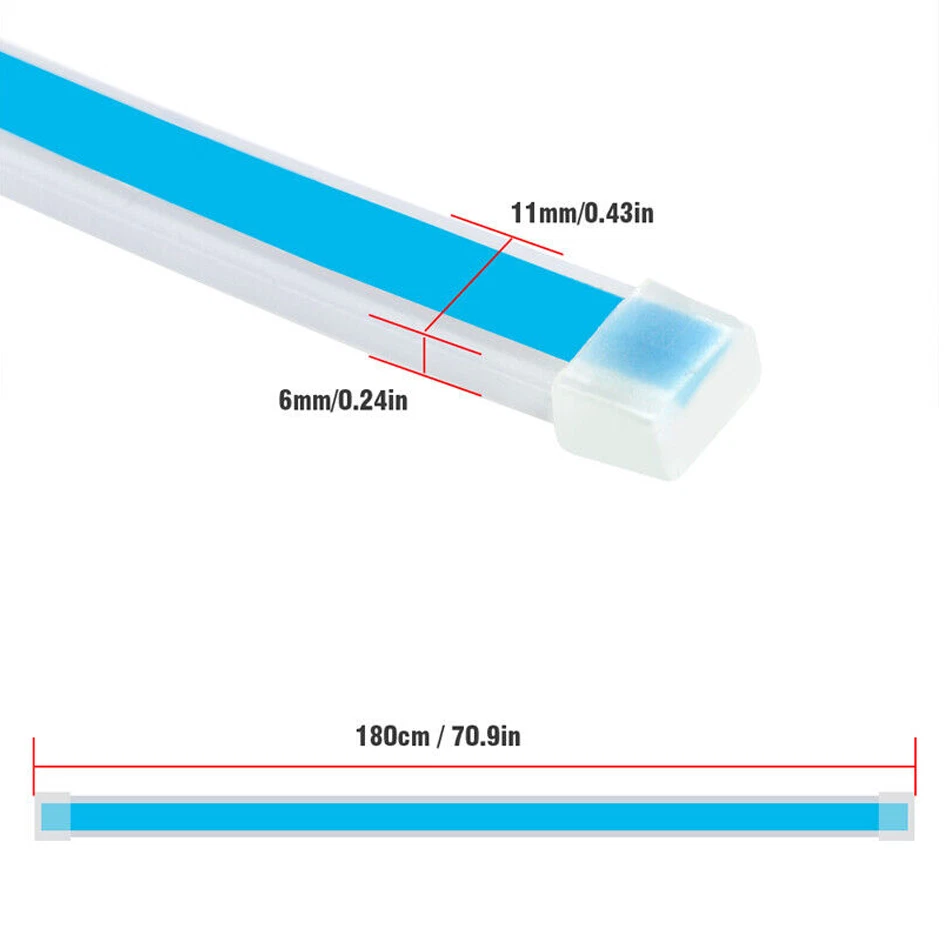 Tira de luz diurna LED para capó de coche 180 cm 12 V DRL lámpara flexible impermeable  Foto 3 de 4