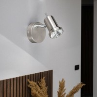 Led Wand Leuchte Schlaf Zimmer Spot Beleuchtung Silber Strahler Big Light