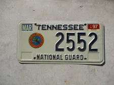 Tennessee 1997 National Guard license plate  # 2552