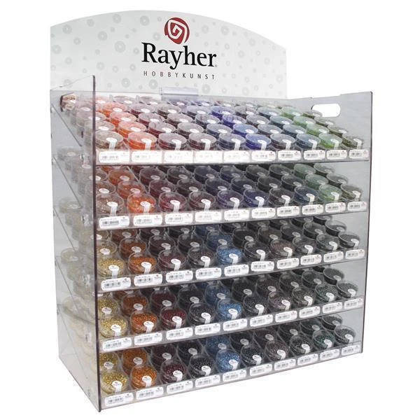 RAYHER HOBBY Rocailles, 2 mm ø, mit Silbereinzug, Dose 17g, Seedbeads, Indianerperlen