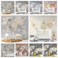 3D World Map Balloon Self-adhesive Wallpaper Removable Wallpaper Wall Mural