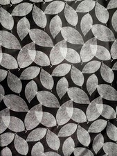 DETROIT PVC PLASTIC VINYL TABLE CLOTH PROTECTOR BLACK SILVER GREY LEAVES