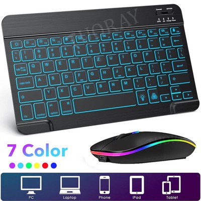 QWERTZ Beleuchtet Tastatur Kabellos Maus Für Xiaomi Teclast Blackview TCL Nokia