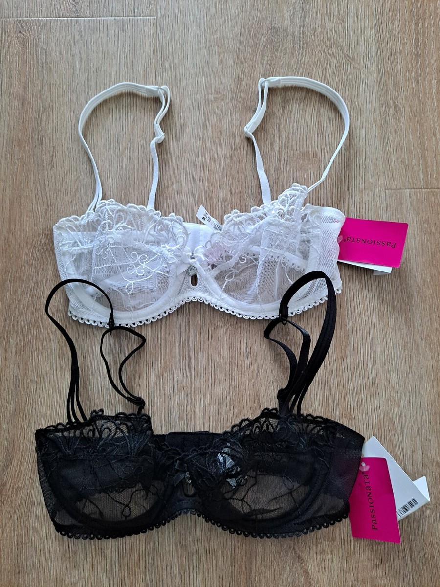 Sujetador para mujer Passionata de encaje con aros negro o blanco (estilo 4565)