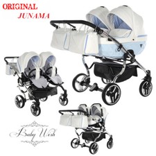 JUNAMA CANDY V2  DUO BABY  STROLLER TWIN PRAM CARRYCOT PUSHCHAIR CAR SEAT 3in1