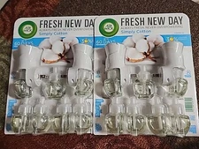Read-2 Air Wick Oil Fresh New Day Simply Cotton  - 2 warmers & 7 refills/pack
