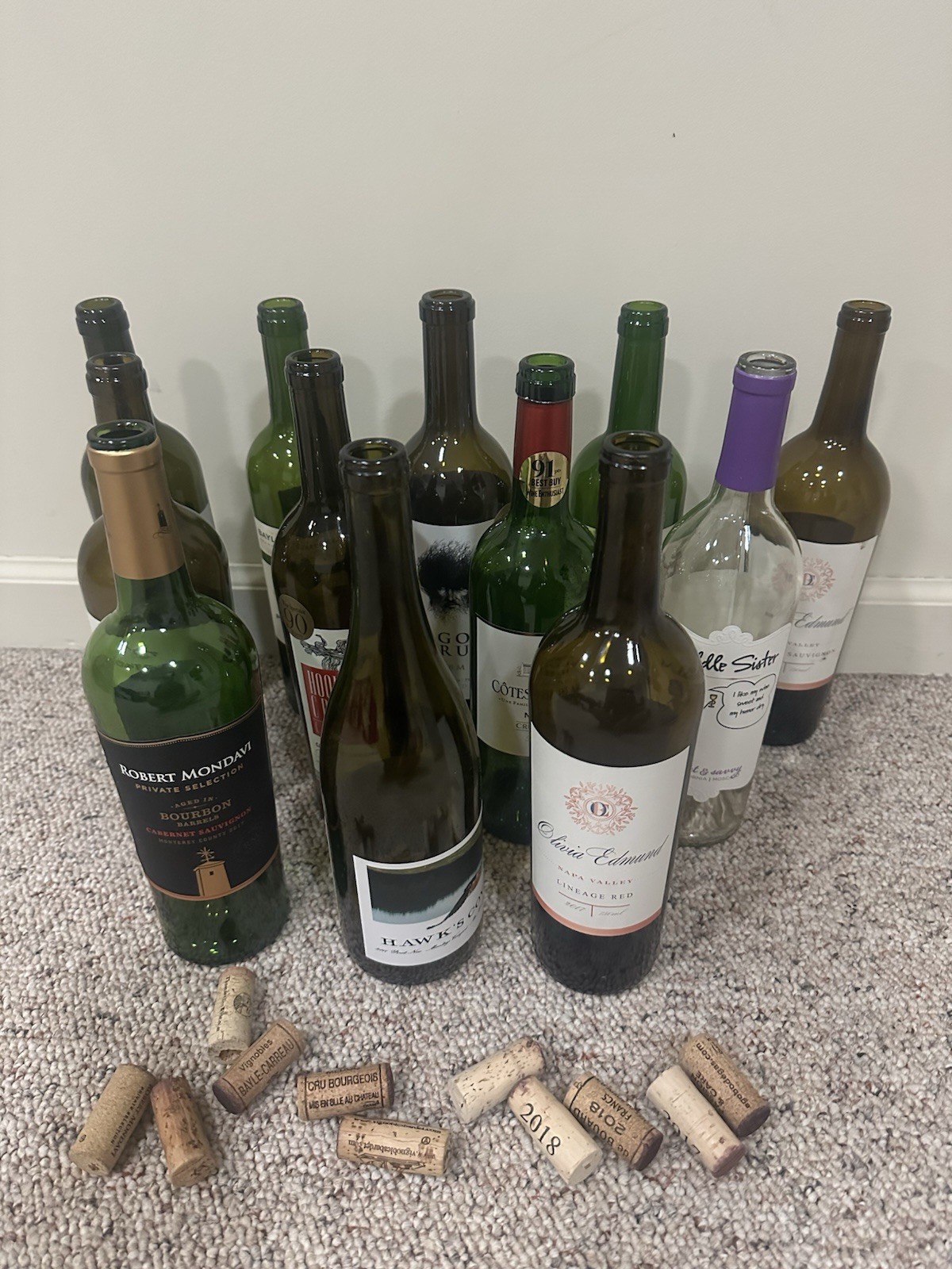 Lot of 12 Empty Wine Bottle-750ml