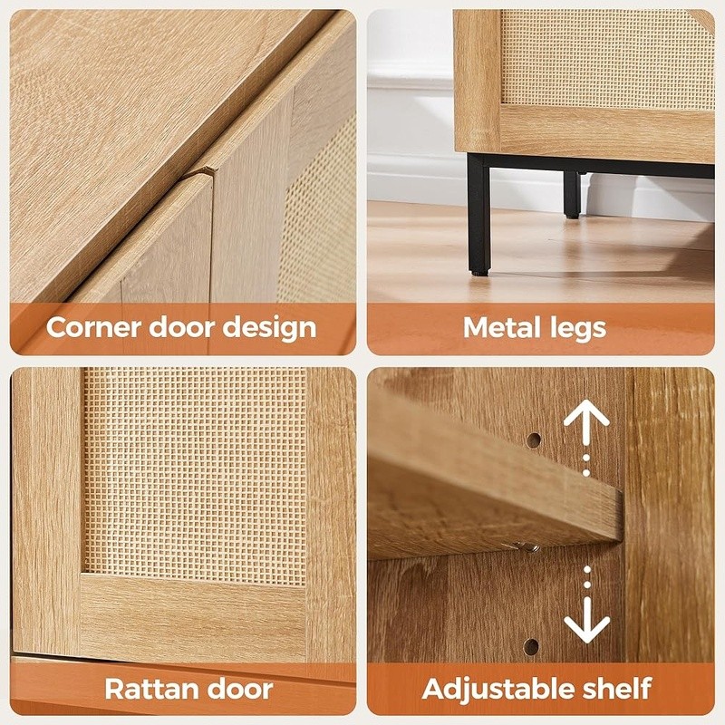 Multi-Purpose Buffet Cabinet Adjustable Shelves Storage Sideboard Kitchen Office