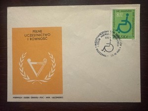 POLAND FDC COVER 1981 YEAR DISABLED PEOPLE HEALTH MEDICINE STAMPS