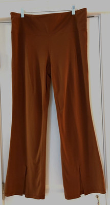Athleta Elation Split Flare Pants Sz 2X Foliage Orange Rust High Rise Yoga
