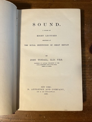 #ad #ad 1867 Sound A Course of Eight Lectures $40.00