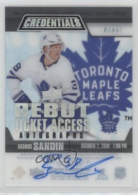 2019-20 Upper Deck Credentials 17/25 Rasmus Sandin #RTAA-RS Rookie Auto RC to0