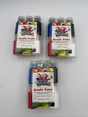 Color Splash 3/4 Oz Acrylic Paint Pass Around  3 Pack Sealed